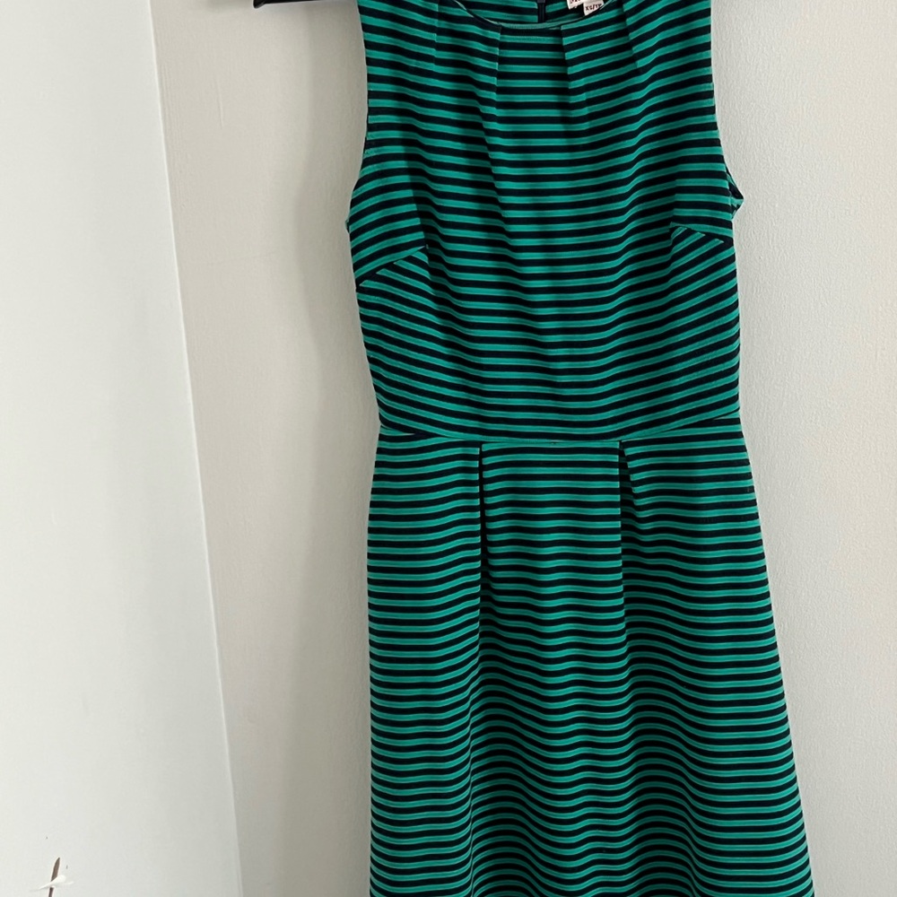 Merona Striped Midi Dress in Green and Navy